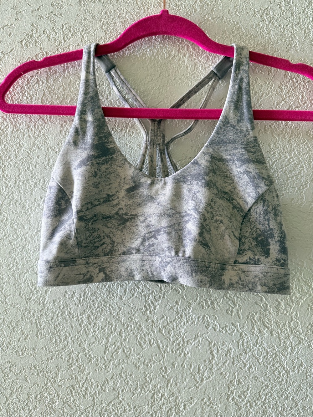 LULULEMON Flow Free Marble‎ White Grey Women’s Athletic Sports Bra Size 6